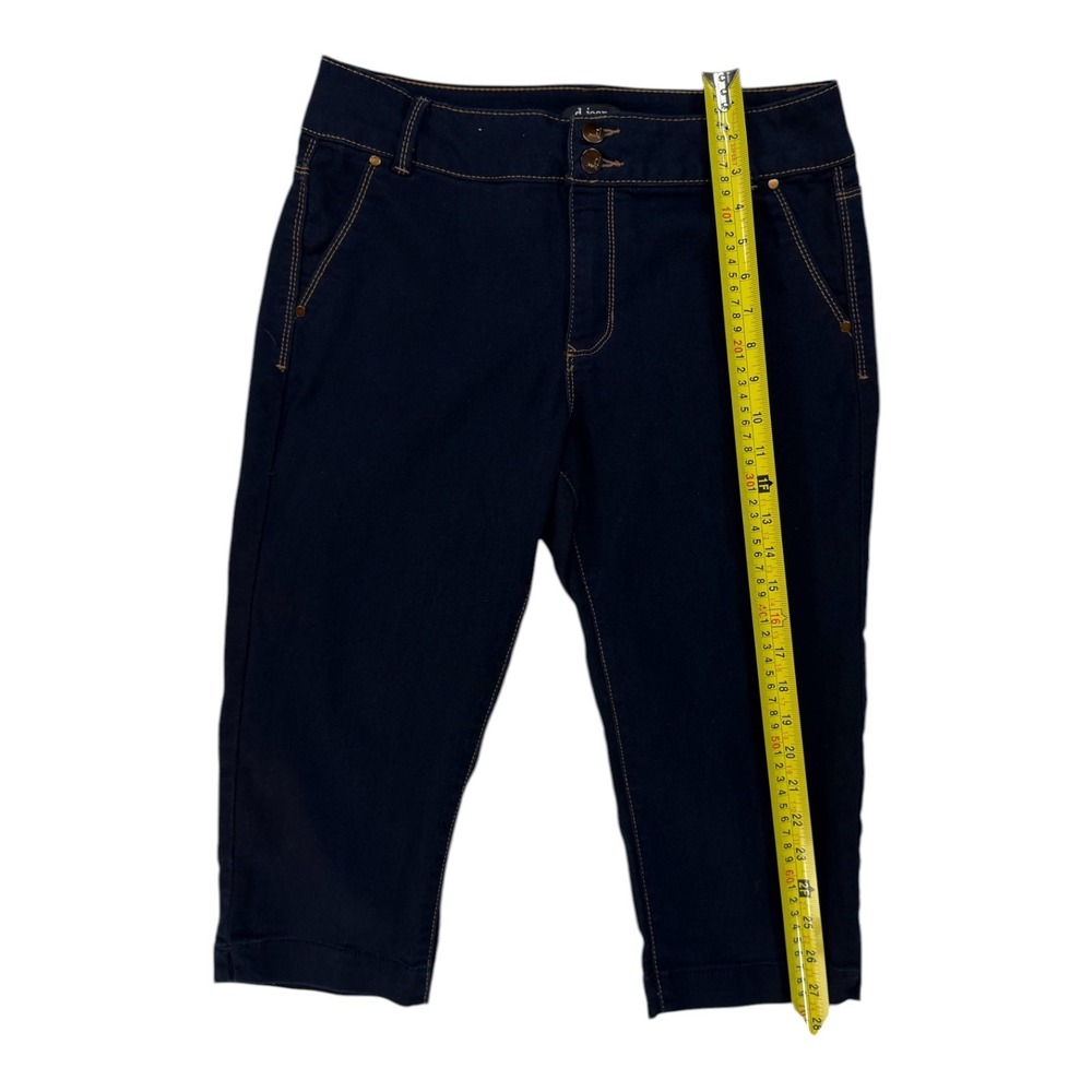 d.jeans Capri Pants 12 Dark Indigo Blue Stretch Cropped Denim Casual Chic Preppy - Picture 6 of 9